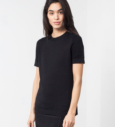 Ribbed Short Sleeve Knit