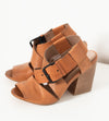 Buckle Strap Heel in Brown