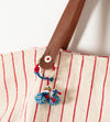 Woven Oversized Tote in Red Stripe
