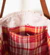 Woven Oversized Tote in Red Stripe