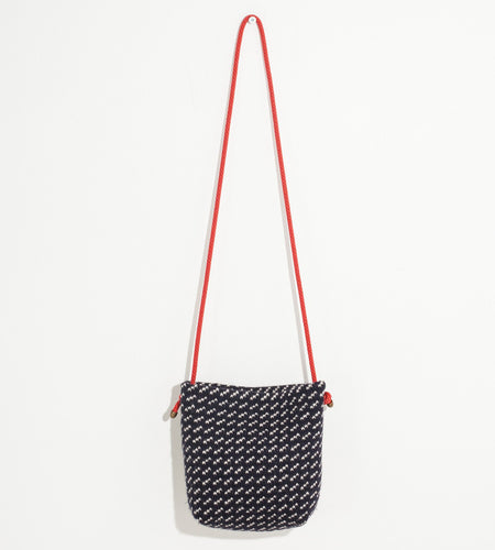 Wool Shoulder Pouch in Black/White