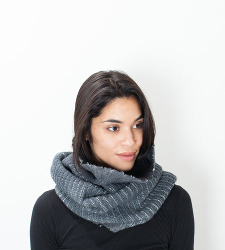 Knit Neck Warmer in Grey