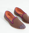 Bizi Cap Toe Loafer in Rose/Aubergine