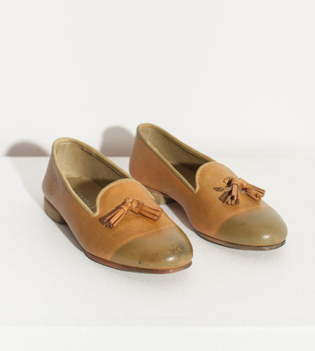 Leather Loafer in Lime