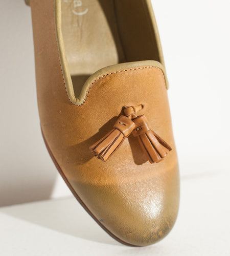 Leather Loafer in Lime