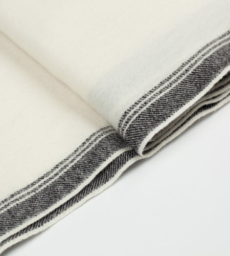 Edged Wool Scarf in Off White