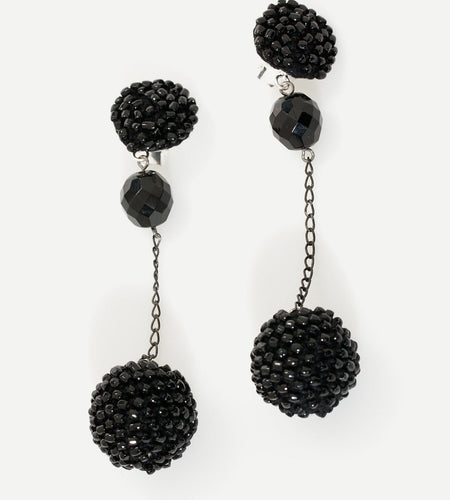 Drop Cluster Earring in Black