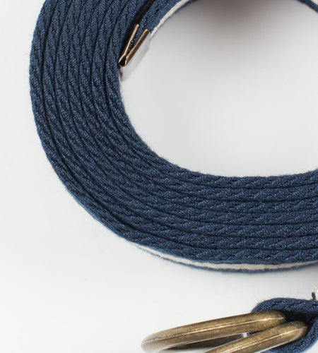 Striped Web Belt in Navy/White