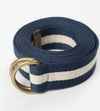 Striped Web Belt in Navy/White